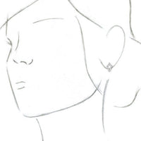14K White Geometric J-Hoop Earrings 3