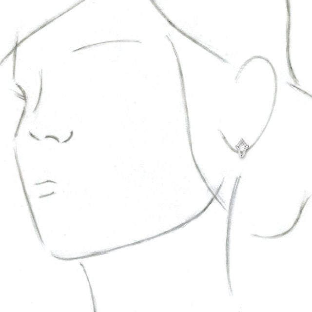 Sterling Silver Geometric J-Hoop Earrings 3