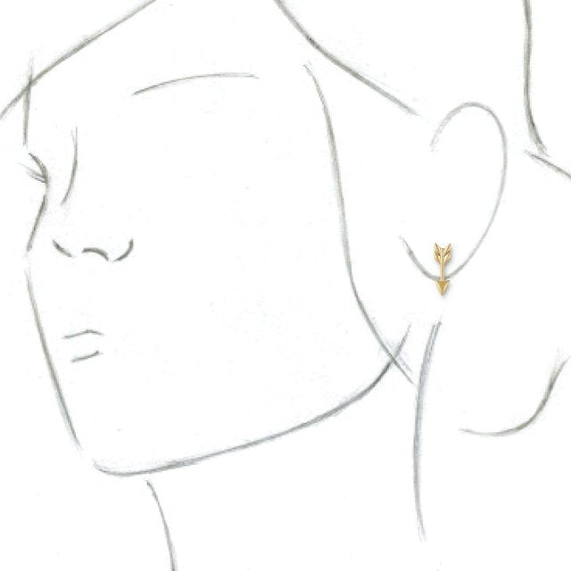 14K Yellow Arrow Earrings 3