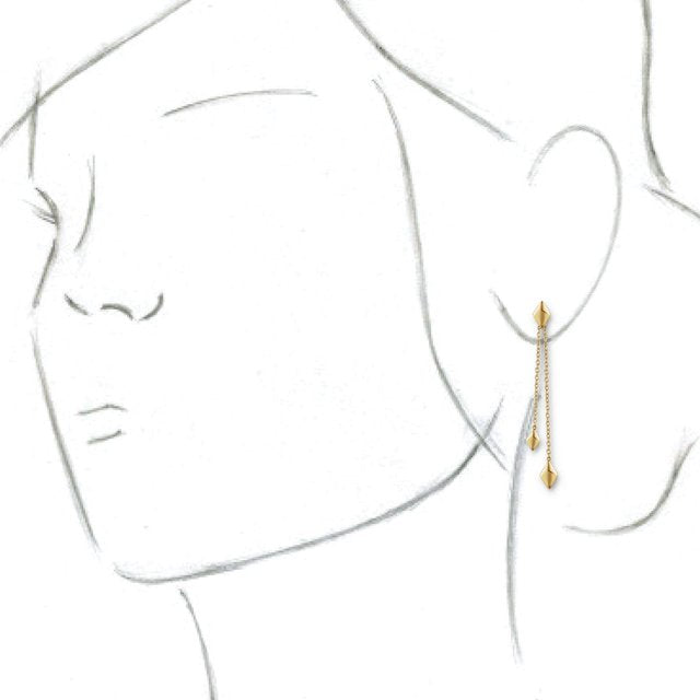 14K Yellow Chain Earrings 3