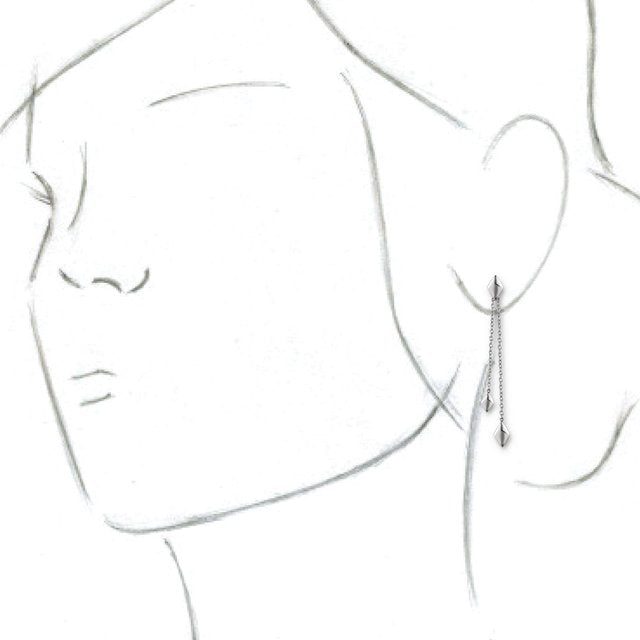 14K White Chain Earrings 3