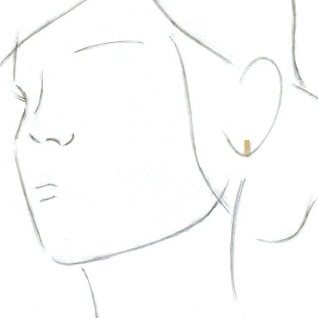 14K Yellow .06 CTW Diamond Bar Earrings 3