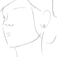 14K Yellow .06 CTW Diamond Single Initial X Earring 2
