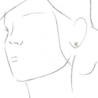 14K Yellow .06 CTW Diamond Single Initial K Earring 2