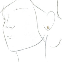 14K Yellow .07 CTW Diamond Single Initial N Earring 2