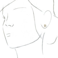 14K Yellow .07 CTW Diamond Single Initial R Earring 2