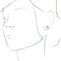 14K Rose .07 CTW Diamond Single Initial R Earring 2