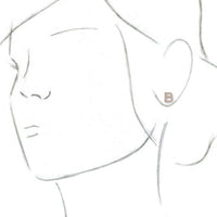 14K Rose 1/10 CTW Diamond Single Initial B Earring 2