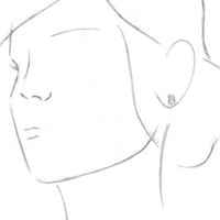 Sterling Silver Single Initial B Earring 2