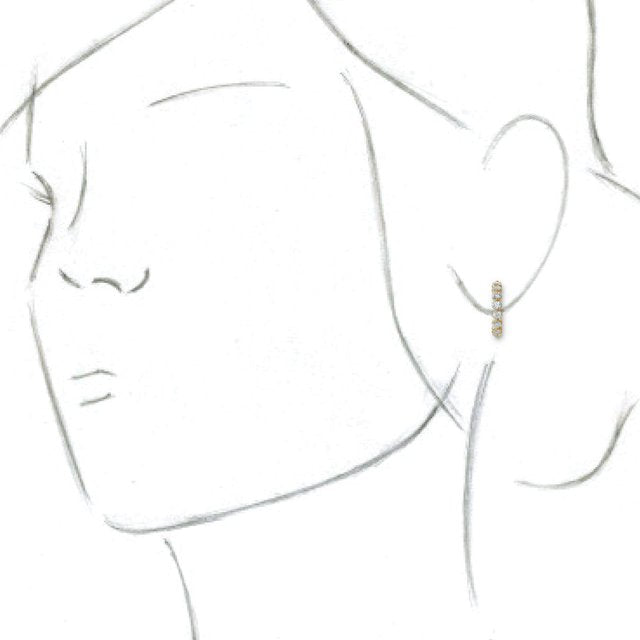 14K Yellow 1 3/8 CTW Diamond Hoop Earrings 3