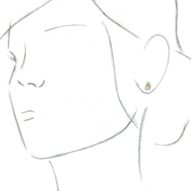 14K Yellow 1/4 CTW Diamond Geometric Cluster Earrings 3