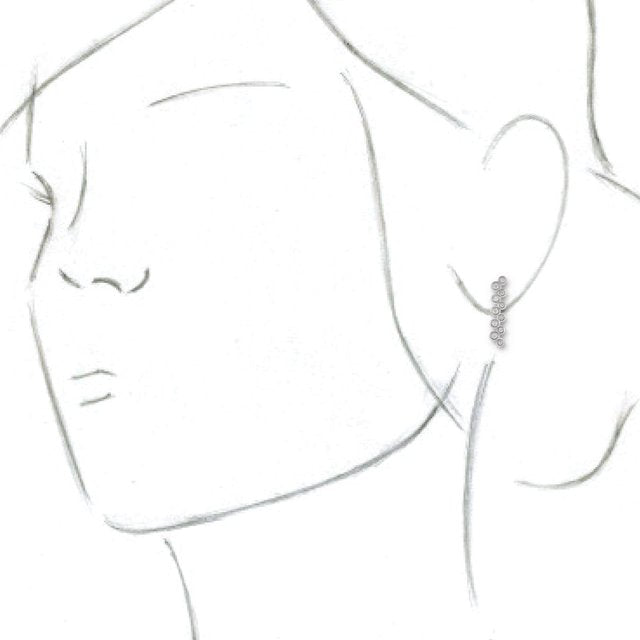 14K White 1/3 CTW Diamond Bezel-Set Bar Earrings 3