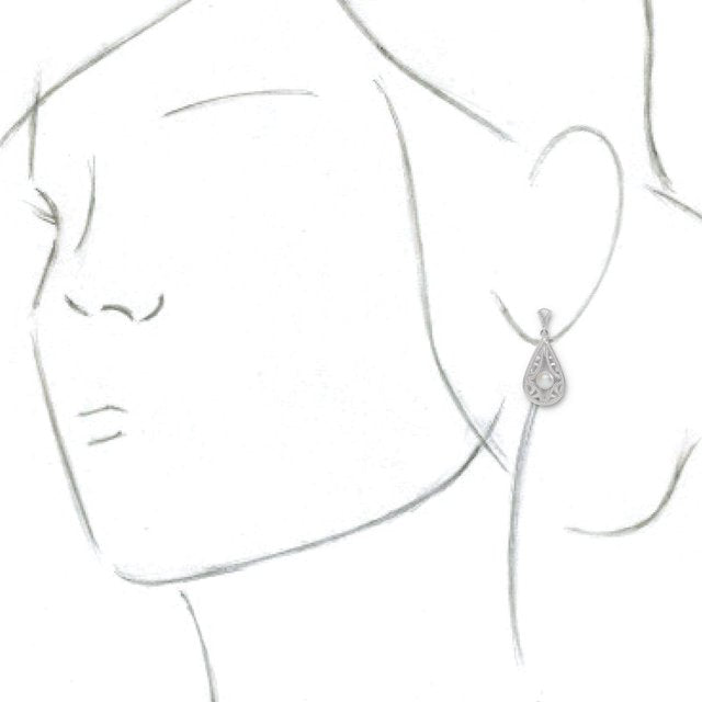 Sterling Silver Freshwater Cultured Pearl Vintage-Inspired Earrings 3