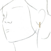 14K Yellow 1/3 CTW Diamond Bezel-Set Bar Earrings 3