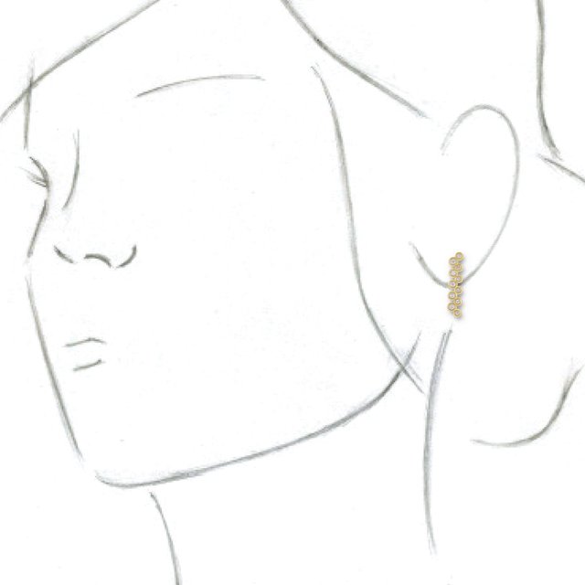 14K Yellow 1/3 CTW Diamond Bezel-Set Bar Earrings 3
