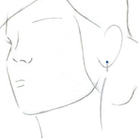 14K White Lab-Created Blue Sapphire & 1/6 CTW Diamond Hoop Earrings