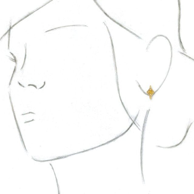 14K Yellow Sapphire Geometric Hoop Earrings 3