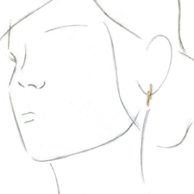14K Yellow 1/10 CTW Diamond Bar Earrings 3