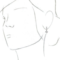 Sterling Silver Single Initial H Earring 2
