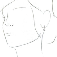 Sterling Silver Single Initial N Earring 2