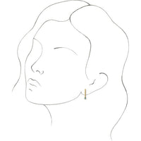 14K Yellow Gold Natural Aquamarine Bar Earrings