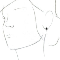 14K White Onyx Geometric Hoop Earrings 3