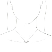 Sterling Silver .08 CTW Diamond Curved Bar 16-18" Necklace 3