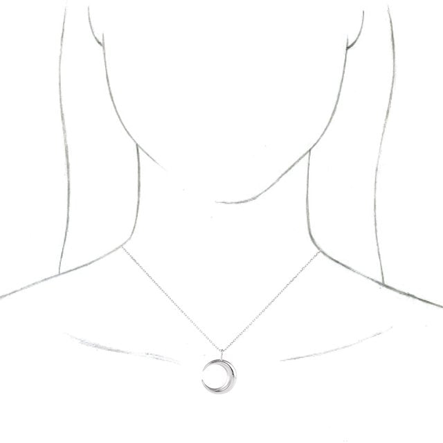 Sterling Silver Crescent Moon 16-18" Necklace 3