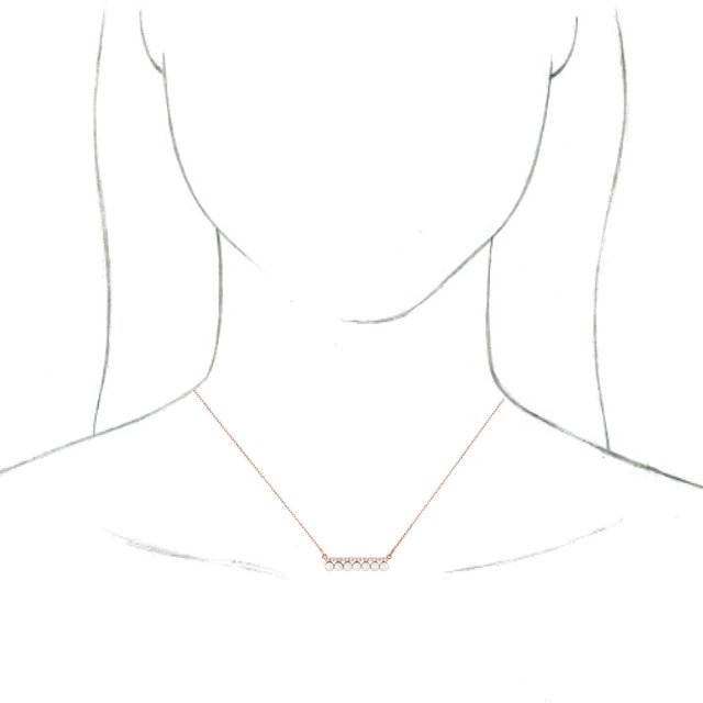14K Rose Freshwater Cultured Pearl & 1/8 CTW Diamond Bar 16-18" Necklace 3