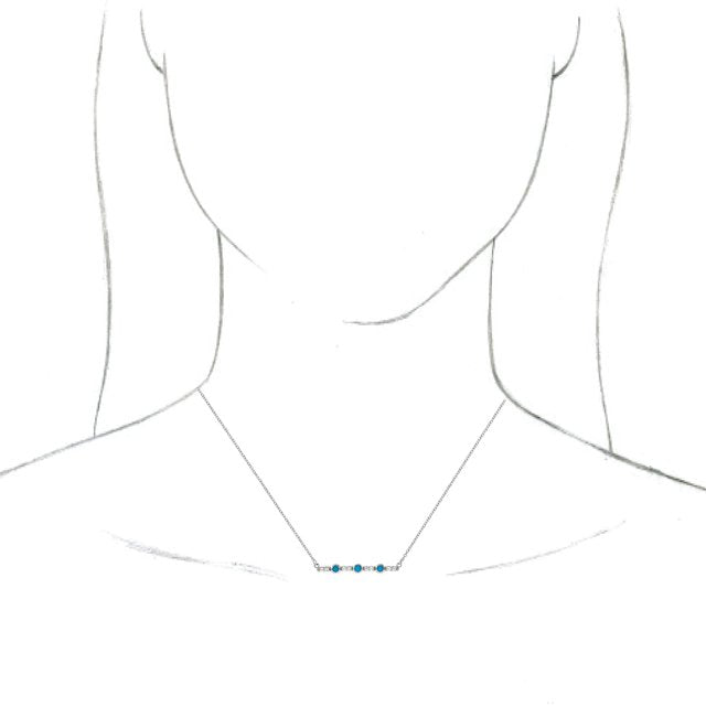 14K White Turquoise & 1/8 CTW Diamond Bar 18" Necklace 3