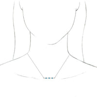 14K White Turquoise & 1/8 CTW Diamond Bar 16" Necklace 3