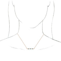 14K Rose Turquoise & 1/8 CTW Diamond Bar 18" Necklace 3