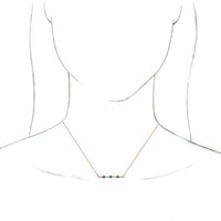 14K Rose Turquoise & 1/8 CTW Diamond Bar 16" Necklace 3