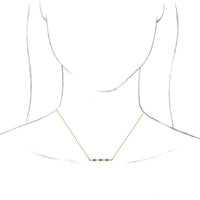 14K Yellow Turquoise & 1/8 CTW Diamond Bar 16" Necklace 3