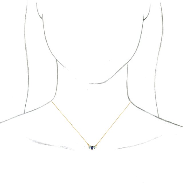 14K Yellow Multi-Gemstone & .07 CTW Diamond Curved Bar 18" Necklace 3