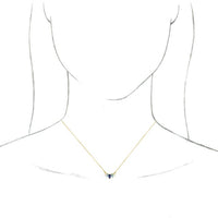 14K Yellow Multi-Gemstone & .07 CTW Diamond Curved Bar 16" Necklace 3