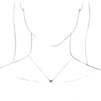 14K White Multi-Gemstone & .07 CTW Diamond Curved Bar 18" Necklace 3