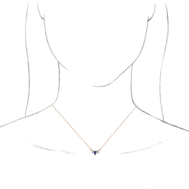 14K Rose Multi-Gemstone & .07 CTW Diamond Curved Bar 18" Necklace 3