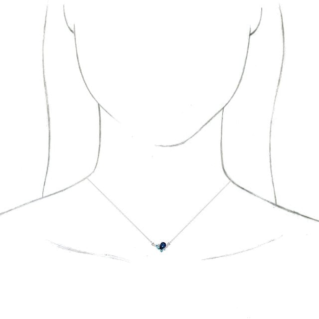14K White Multi-Gemstone & .06 CTW Diamond 16" Necklace 3