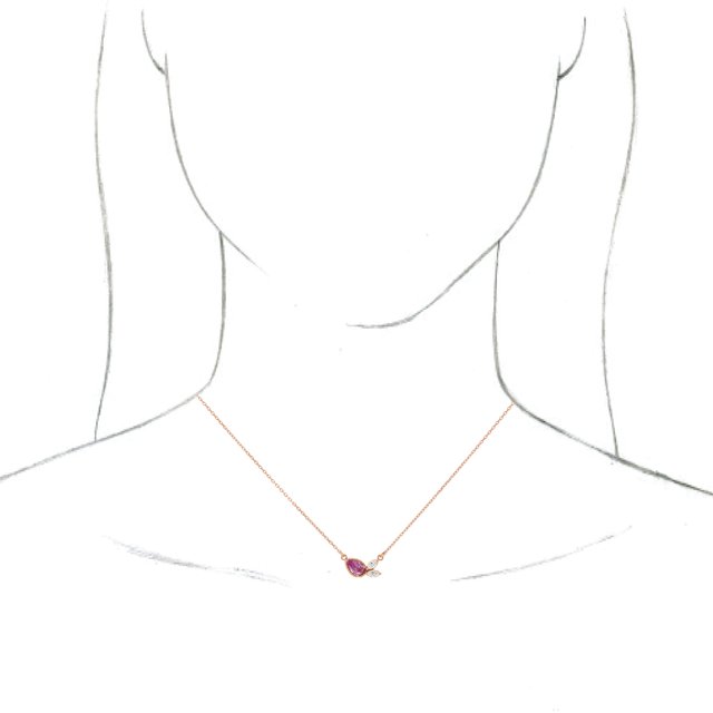 14K Rose Pink Sapphire & 1/6 CTW Diamond 18" Necklace 3