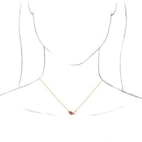 14K Yellow Pink Sapphire & 1/6 CTW Diamond 18" Necklace 3