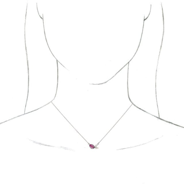 14K White Pink Sapphire & 1/6 CTW Diamond 16" Necklace 3