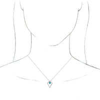 Sterling Silver Turquoise Cabochon Pyramid 16-18" Necklace 3