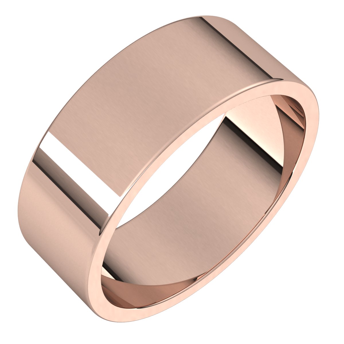 14K Rose 7 mm Flat Band Size 9