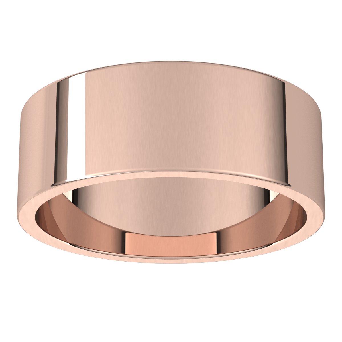 14K Rose 7 mm Flat Band Size 9
