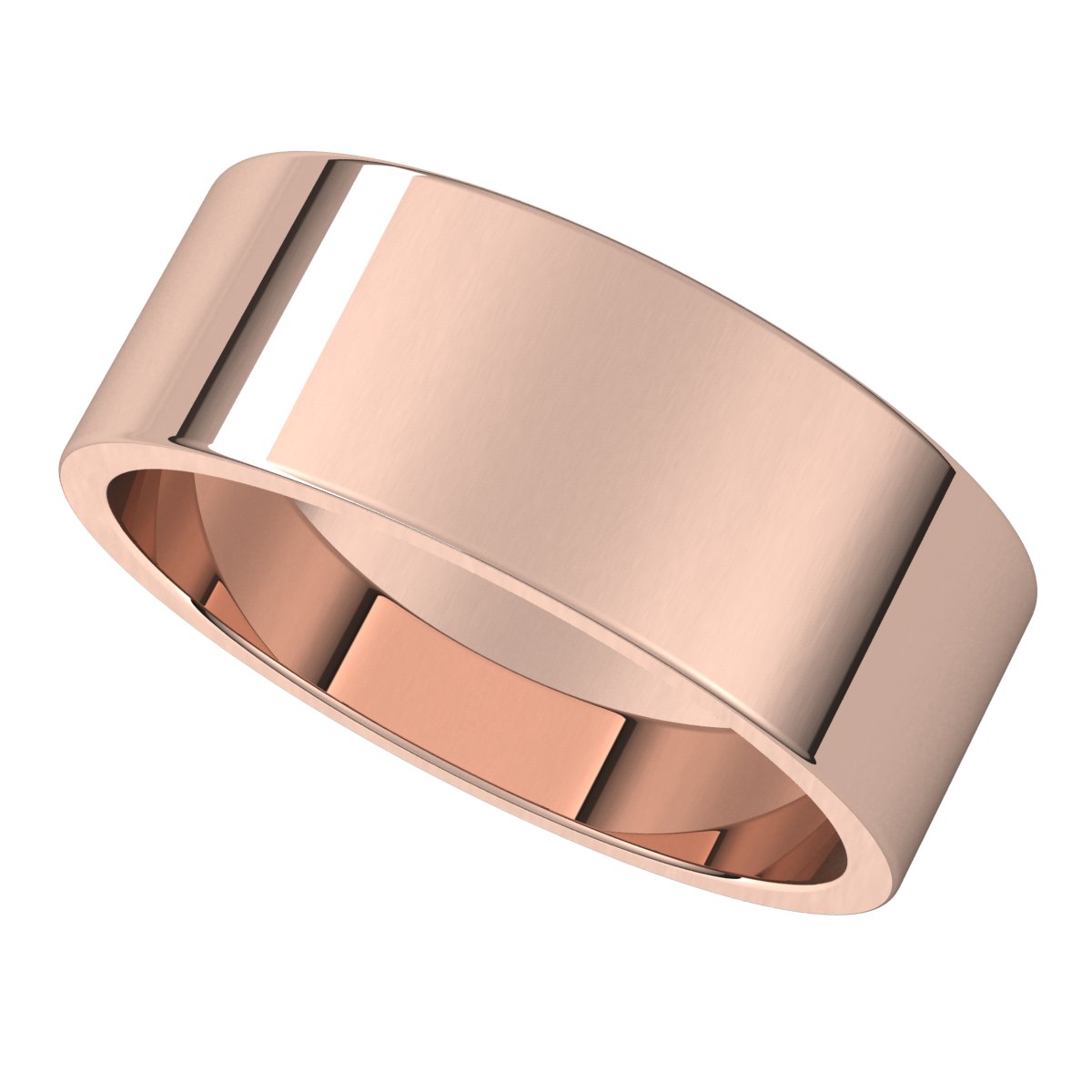 14K Rose 7 mm Flat Band Size 9