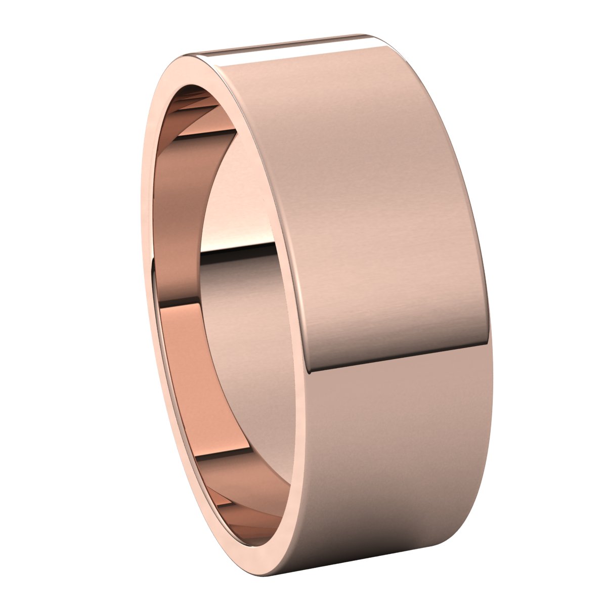 14K Rose 7 mm Flat Band Size 9