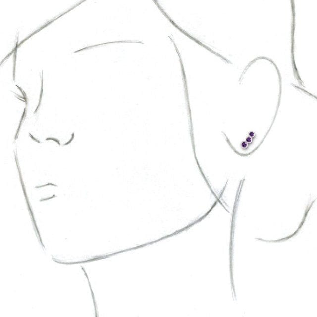 Sterling Silver Amethyst Ear Climbers 3