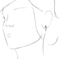 14K White Blue Zircon & 1/4 CTW Diamond J-Hoop Earrings 3