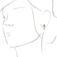 14K Yellow Emerald & 1/4 CTW Diamond J-Hoop Earrings 3